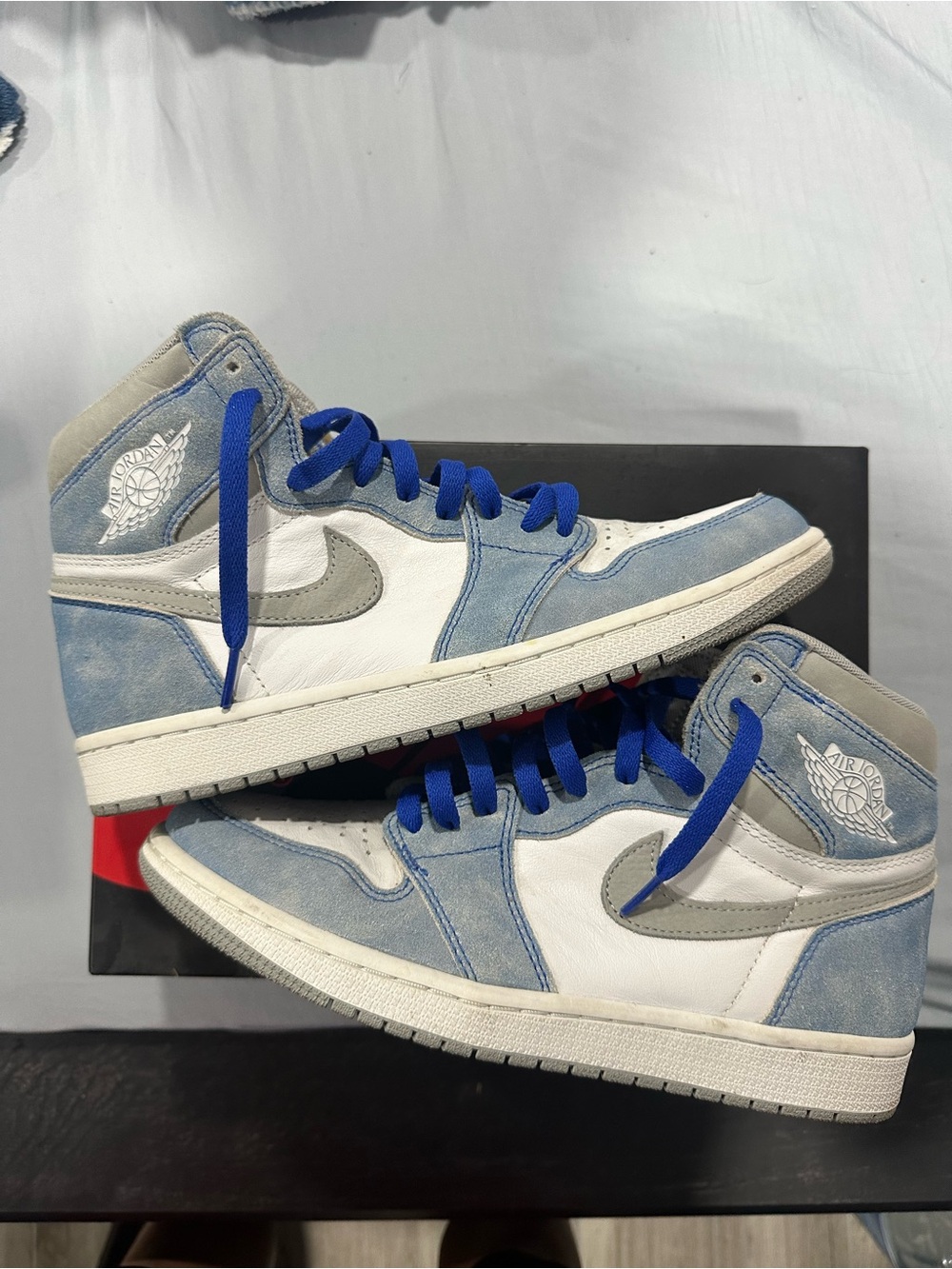 Nike Air Jordan 1 hyper royal Blue/White/Gray Men's Sneakers